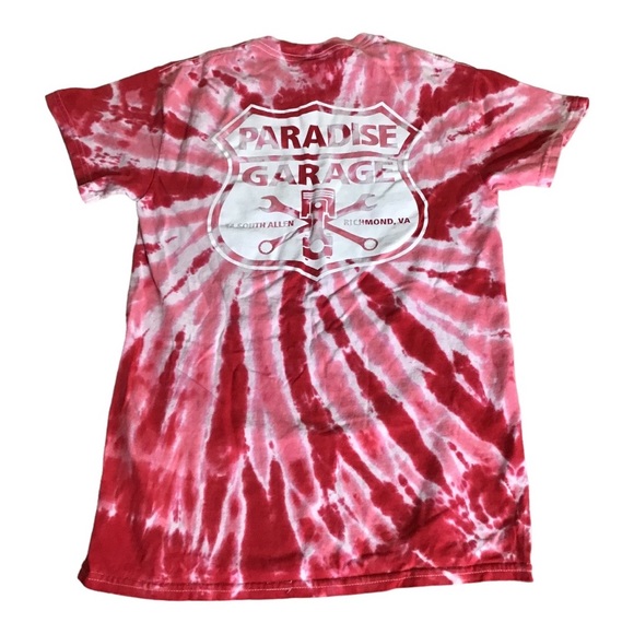 Gildan  Tie Dye Paradise Garage Richmond Virginia Unisex  Red/ White Size Small - Picture 1 of 5